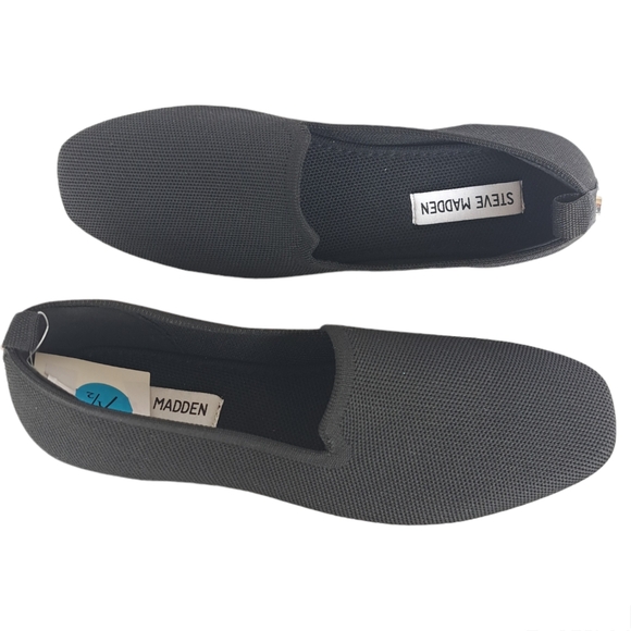 STEVE MADDEN Raine Knit Black Fabric Loafers Flats Size 7.5 - Picture 13 of 16